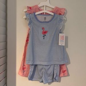 NWT Set of 2 Flamingo Pajamas, size 2T